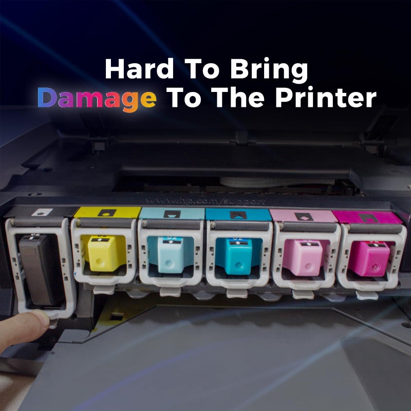 HOTCOLOR Remanufactured for hp 02 Ink Cartridges Replacement for HP 02 Printer Ink cartridges Work for HP PhotoSmart C6280 C7280 8250 D7460 C8180 C6250 Printer (2BK/2C/2M/2Y/2LC/2LM, 12-Pack) - Image 5